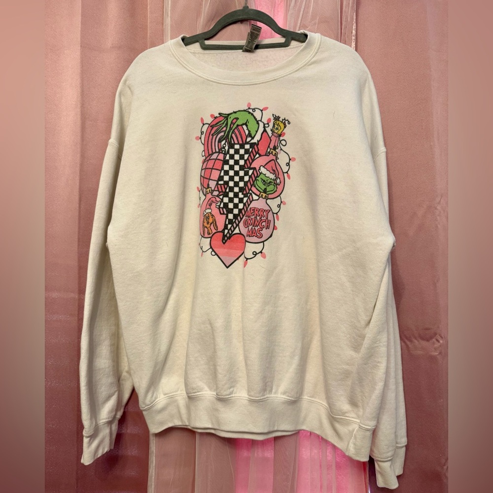 Women's Holiday Crewneck Sweatshirt - Grinch Retro